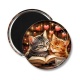 Magnet's - chat livre- cabochon, porte-clés, magnet, miroir