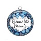 Pendentif Cabochon Argent - bonne fête mamie