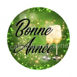 bonne année- Cabochon, porte-clés, magnet, miroir