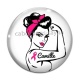 Cabochon Verre - Octobre Rose – Cabochon verre ou résine – Badge, porte-clés, Personnalisable