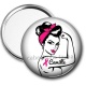 Miroir de poche - Octobre Rose – Cabochon verre ou résine – Badge, porte-clés, Personnalisable
