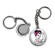 Porte clés - Octobre Rose – Cabochon verre ou résine – Badge, porte-clés, Personnalisable