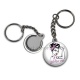Porte clés - Octobre Rose ruban rose – Personnalisable- Cabochon verre ou résine – Badge