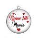 Pendentif Cabochon Argent - bonne fête mamie