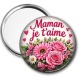 Miroir de poche - Maman je t'aime, Cabochon verre ou résine ?Porte-clés, magnet, miroir