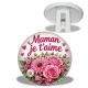 Trépied - Maman je t'aime, Cabochon verre ou résine ?Porte-clés, magnet, miroir