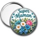 Miroir de poche - super maman-Maman je t'aime- Cabochon verre ou résine, magnet, miroir