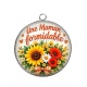 Pendentif Cabochon Argent - Maman formidable- Cabochon verre ou résine, magnet, miroir, porte clés