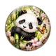Cabochon Verre - Panda- Cabochon verre ou résine, magnet, miroir, porte clés