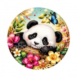  Panda- Cabochon verre ou résine, miroirs, porte clés, magnet