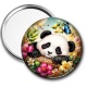 Miroir de poche -  Panda- Cabochon verre ou résine, miroirs, porte clés, magnet