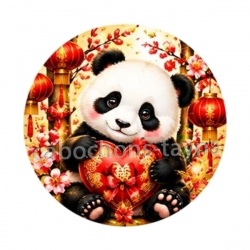 Panda- Cabochon verre ou résine, miroirs, porte clés, magnet
