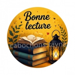 Bonne lecture- Cabochon verre ou résine, magnet, miroir, porte clés