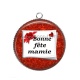 Pendentif Cabochon Argent - bonne fête mamie