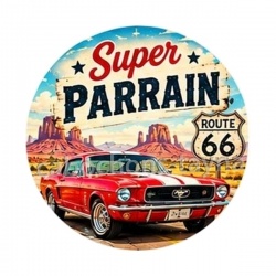 Super parrain- Cabochon verre ou résine, décapsuleur, porte clés