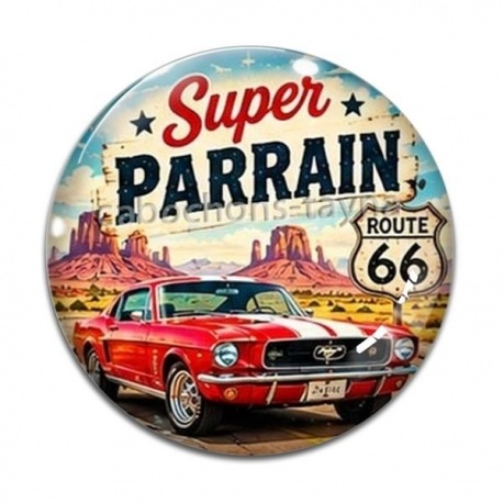 Cabochon Verre - Super parrain- Cabochon verre ou résine, décapsuleur, porte clés