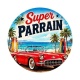 super parrain- Cabochon verre ou résine, décapsuleur, porte clés