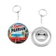 Porte clés décapsuleur - super parrain- Cabochon verre ou résine, décapsuleur, porte clés