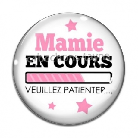 Cabochon Verre - mamie en cours