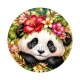 Panda- Cabochon verre ou résine, miroirs, porte clés