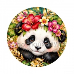 Panda- Cabochon verre ou résine, miroirs, porte clés