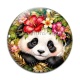 Cabochon Verre - Panda- Cabochon verre ou résine, miroirs, porte clés