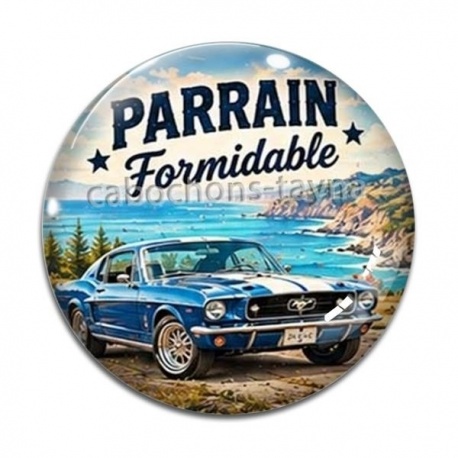 Cabochon Verre - Parrain formidable- Cabochon verre ou résine