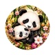 Panda- Cabochon verre ou résine, magnet, porte clés