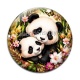 Cabochon Verre - Panda- Cabochon verre ou résine, magnet, porte clés