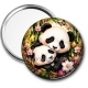 Miroir de poche - Panda- Cabochon verre ou résine, magnet, porte clés