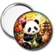 Miroir de poche - Panda- Cabochon verre ou résine, miroirs, porte clés