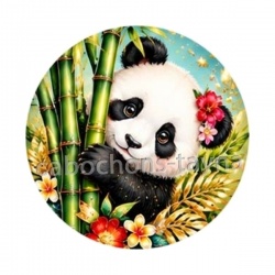 Panda- Cabochon verre ou résine, miroirs, porte clés