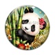Cabochon Verre - Panda- Cabochon verre ou résine, miroirs, porte clés