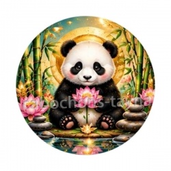 Panda- Cabochon verre ou résine
