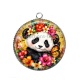 Pendentif Cabochon Argent - Panda- Cabochon verre ou résine