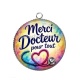 Pendentif Cabochon Argent - Merci docteur- Cabochon verre ou résine, décapsuleur