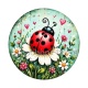 Coccinelle- Cabochon verre ou résine, miroirs, porte clés