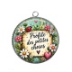 Pendentif Cabochon Argent - Profite des petites choses