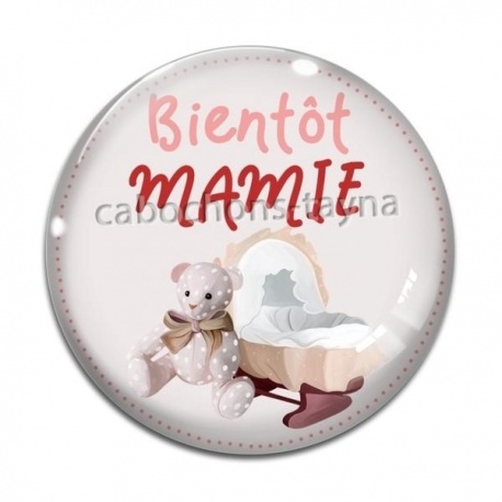 Cabochon Verre - bientôt mamie