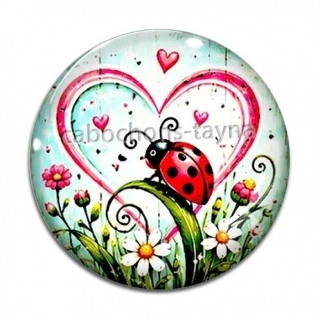 Cabochon Verre - Coccinelle- Panda- Cabochon verre ou résine, miroirs