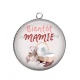 Pendentif Cabochon Argent - bientôt mamie