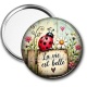 Miroir de poche - La vie est belle- Cabochon verre ou résine