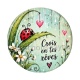 Crois en tes rêves- Cabochon verre ou résine, pendentif résine argent