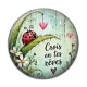 Cabochon Résine - Crois en tes rêves- Cabochon verre ou résine, pendentif résine argent