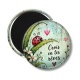 Magnet's - Crois en tes rêves- Cabochon verre ou résine, pendentif résine argent