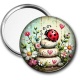 Miroir de poche - Coccinelle- Cabochon verre ou résine, miroirs, pendentif