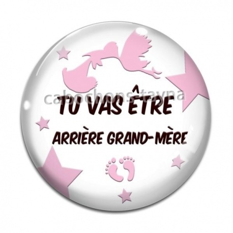 Cabochon Verre - tu vas être grand mère
