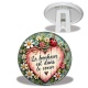 Trépied - Le bonheur est dans le coeur- Cabochon verre ou résine
