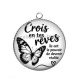 Pendentif Cabochon Argent - crois en tes rêves, verre ou résine, miroirs, porte clés