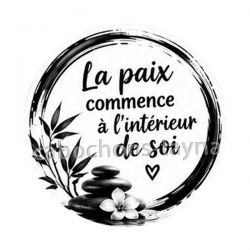 la paix commence à l'intérieur de soi- Cabochon verre ou résine